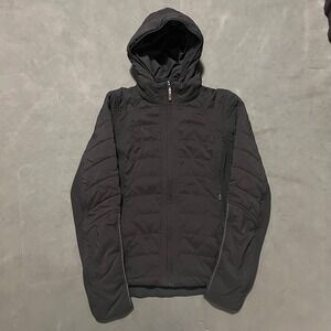 Lululemon Another Mile Jacket Black Women's Size 8 Insulated Hooded Running Coat